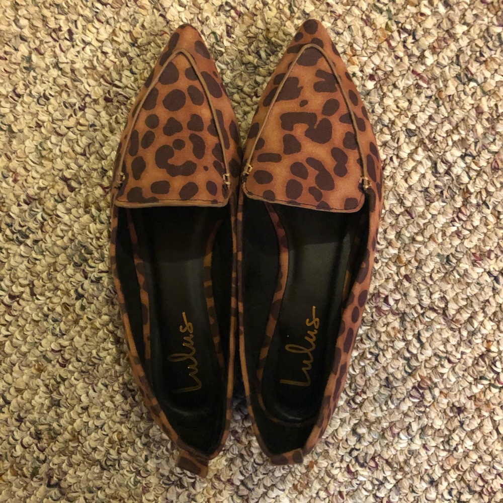 Lulus Leopard Suede Pointed Loafers